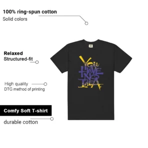 No Idea Shirt to Match Air Jordan 4 Retro Lakers features - material, print quality, and sizing details