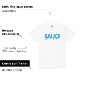 Sauce Shirt to Match Air Jordan 11 Retro Low University Blue features - material, print quality, and sizing details
