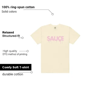 Sauce Shirt to Match Air Jordan 4 Retro Denim Iced Carmine features - material, print quality, and sizing details