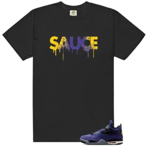 Sauce Shirt to Match Air Jordan 4 Retro Lakers - Air Jordan 4 Retro Lakers matching shirt