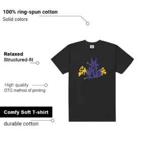 Savage Shirt to Match Air Jordan 4 Retro Lakers features - material, print quality, and sizing details