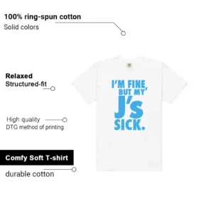 Sick J's Shirt to Match Air Jordan 11 Retro Low University Blue features - material, print quality, and sizing details