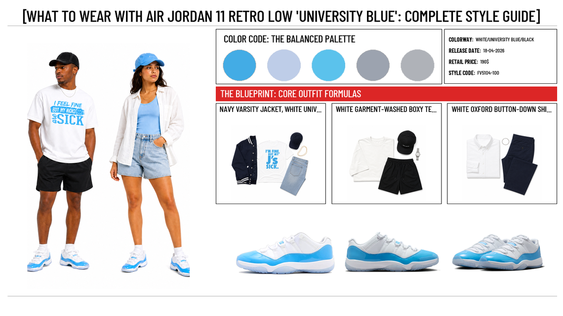 What to Wear With Air Jordan 11 Retro Low 'University Blue'