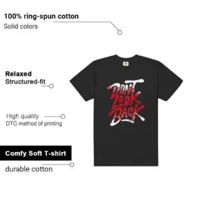 Dont Look Back Shirt to Match Air Jordan 1 Low OG Banned features - material, print quality, and sizing details