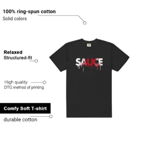 Sauce Shirt to Match Air Jordan 1 Low OG Banned features - material, print quality, and sizing details