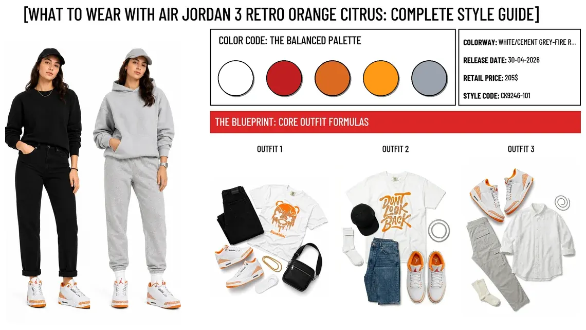 Air Jordan 3 Retro Orange Citrus Outfit Style Guide Header-