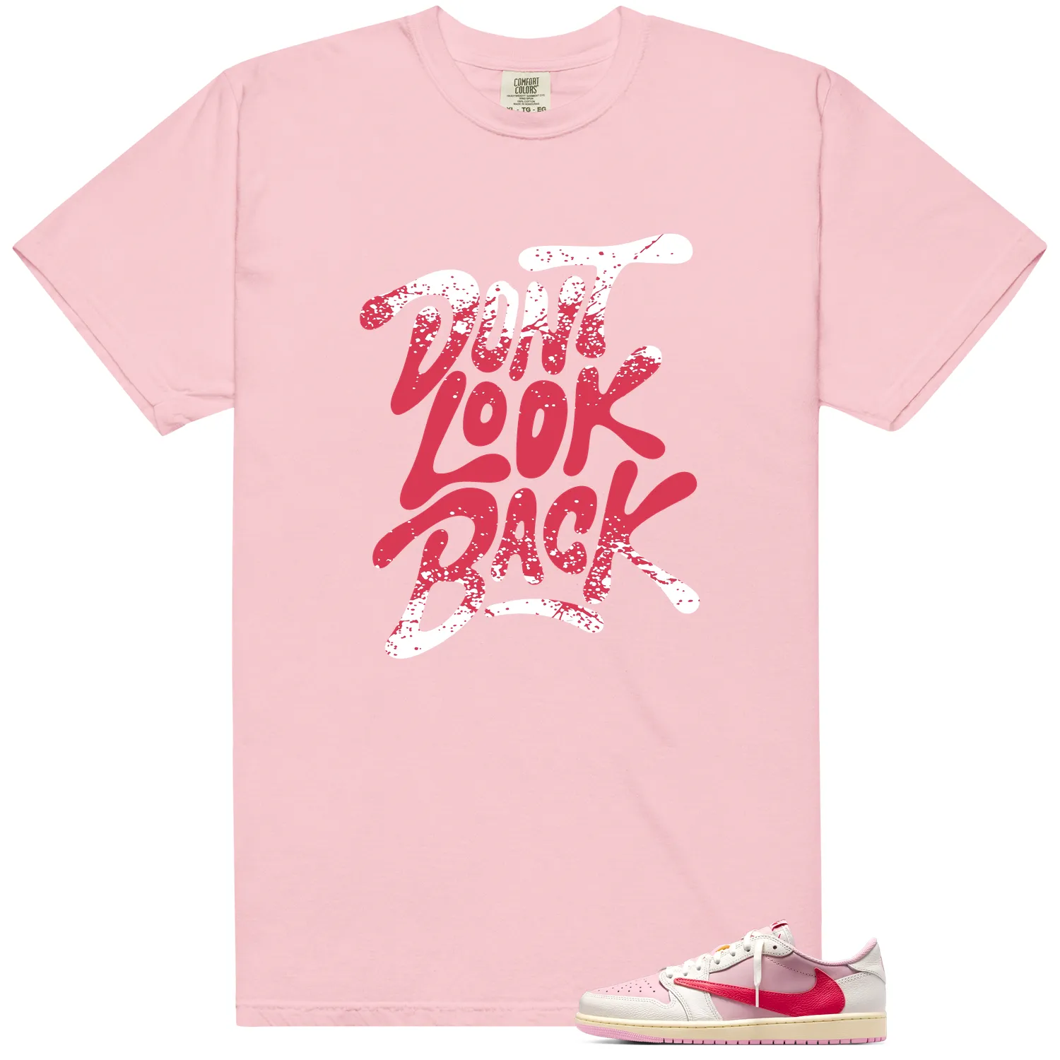 Dont Look Back Shirt to Match Travis 1 Low OG Sail Shy Pink and Tropical Pink