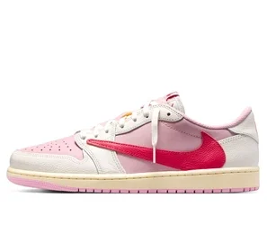 Travis Scott x Air Jordan 1 Low OG Sail & Shy Pink - Pink Pack Matchign Tees