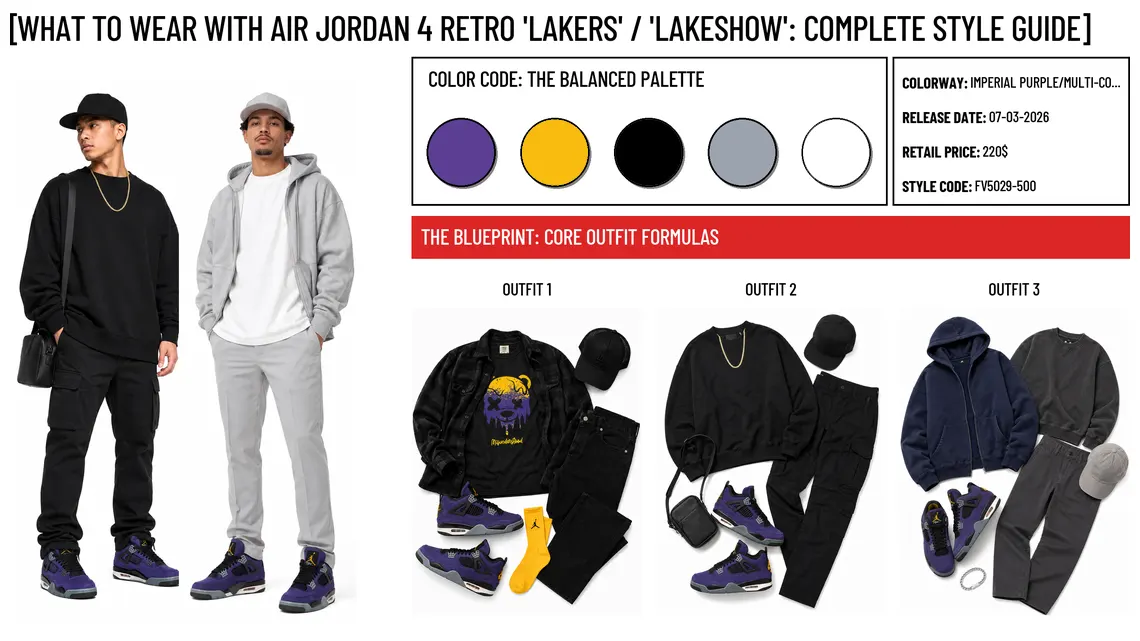 What to Wear With Air Jordan 4 Retro Lakers