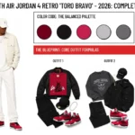 Air Jordan 4 Retro 'Toro Bravo' - 2026 - header image with outfit formulas and material details