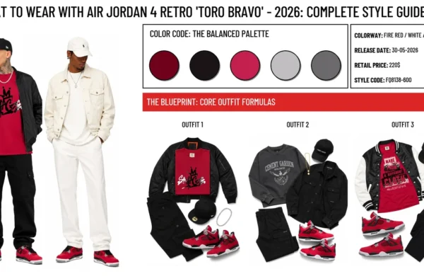 Air Jordan 4 Retro 'Toro Bravo' - 2026 - header image with outfit formulas and material details
