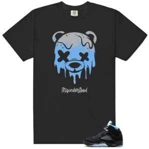 Drippy Bear Shirt to Match Air Jordan 5 Retro Black Carolina - 2026 - LitGoat