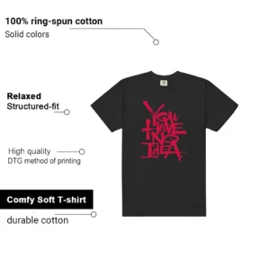 No Idea Shirt to Match Air Jordan 12 Retro Bloodline features - material, print quality, and sizing details