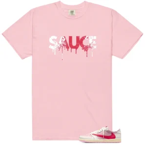 Sauce Shirt to Match Travis 1 Low OG Sail Shy Pink and Tropical Pink - LitGoat