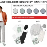 Air Jordan 1 Low G 'Steam' - header image with outfit formulas and material details