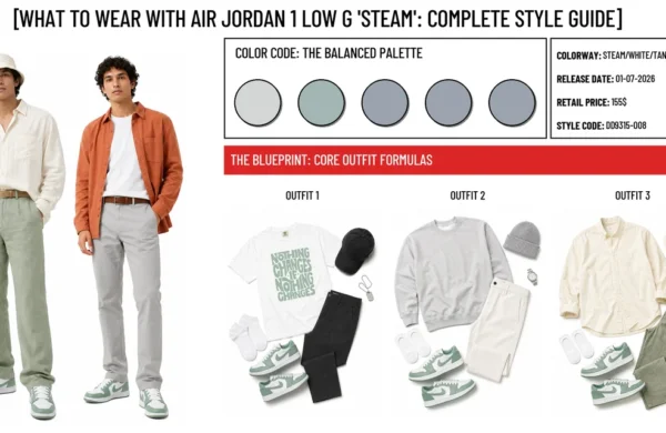 Air Jordan 1 Low G 'Steam' - header image with outfit formulas and material details