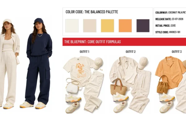 Air Jordan 4 Retro 'Birds Of Paradise' (W) - header image with outfit formulas and material details