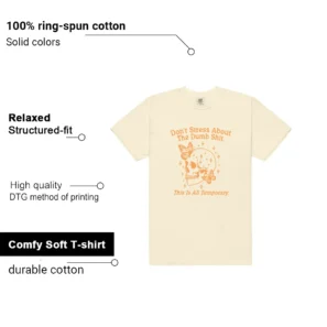 Don't Stress Shirt to Match Air Jordan 4 Retro Birds Of Paradise features - material, print quality, and sizing details