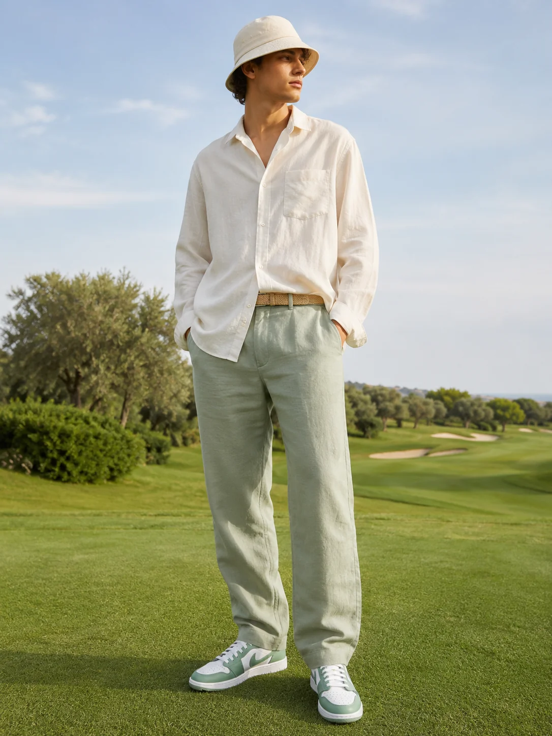 Model wearing Mist on the Fairway outfit