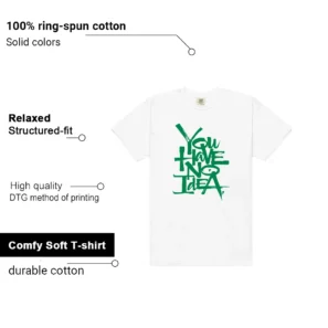 No Idea Shirt to Match Jordan 4 Pine Green features - material, print quality, and sizing details