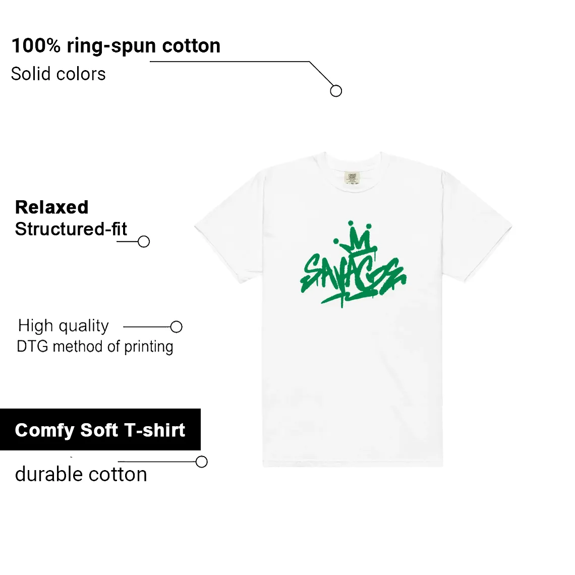 Savage Shirt to Match Jordan 4 Pine Green features - material, print quality, and sizing details